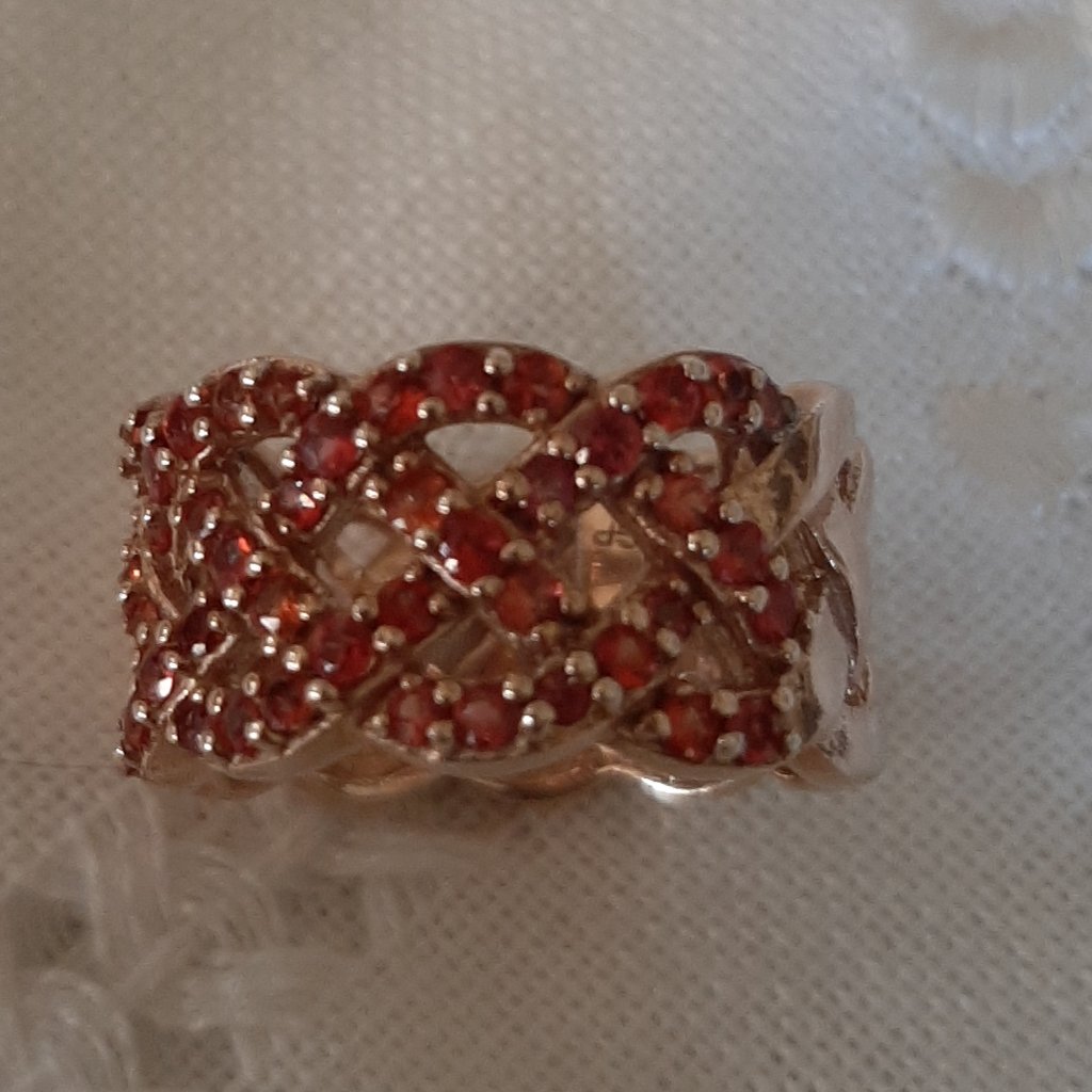 New Orange Sapphire And Gold Ring